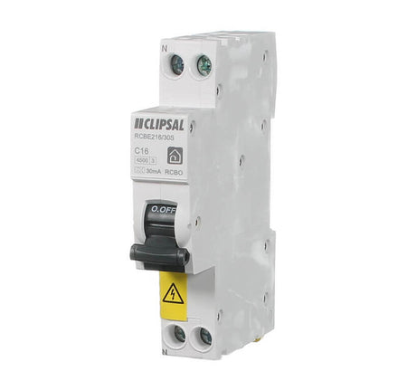 Clipsal Resi MAX RCBO SLIM 1PN 16A C curve 30mA Type A 4500A | White | RCBE216/30S