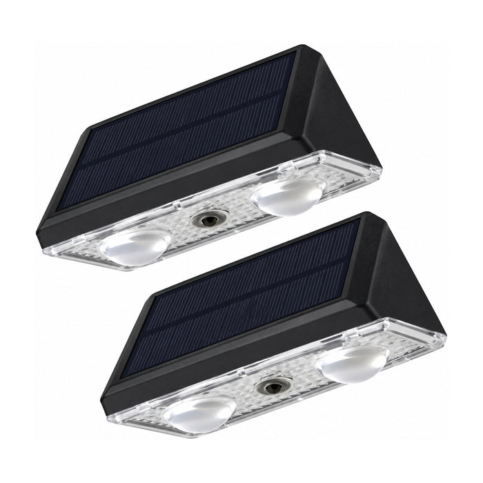 Sparky Stock RGB Solar LED Fence & Wall Lights IP44 2 Pack | Black / Multicolour | SS-SOLAR-FENCE-RGB-2PK