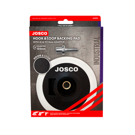 Josco 125mm Hook and Loop Backing Pad - Black / White - JA2004