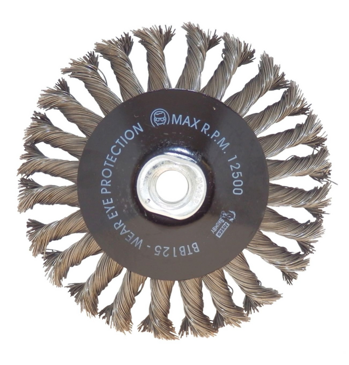 Josco 125mm Twistknot Wire Bevel Brush | Black | BTB125
