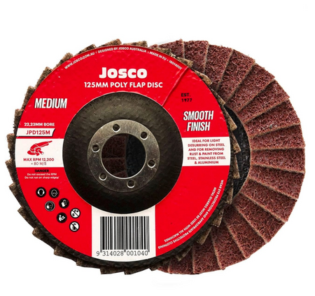 Josco 125mm Medium Poly Flap Disc | Red | JPD125M