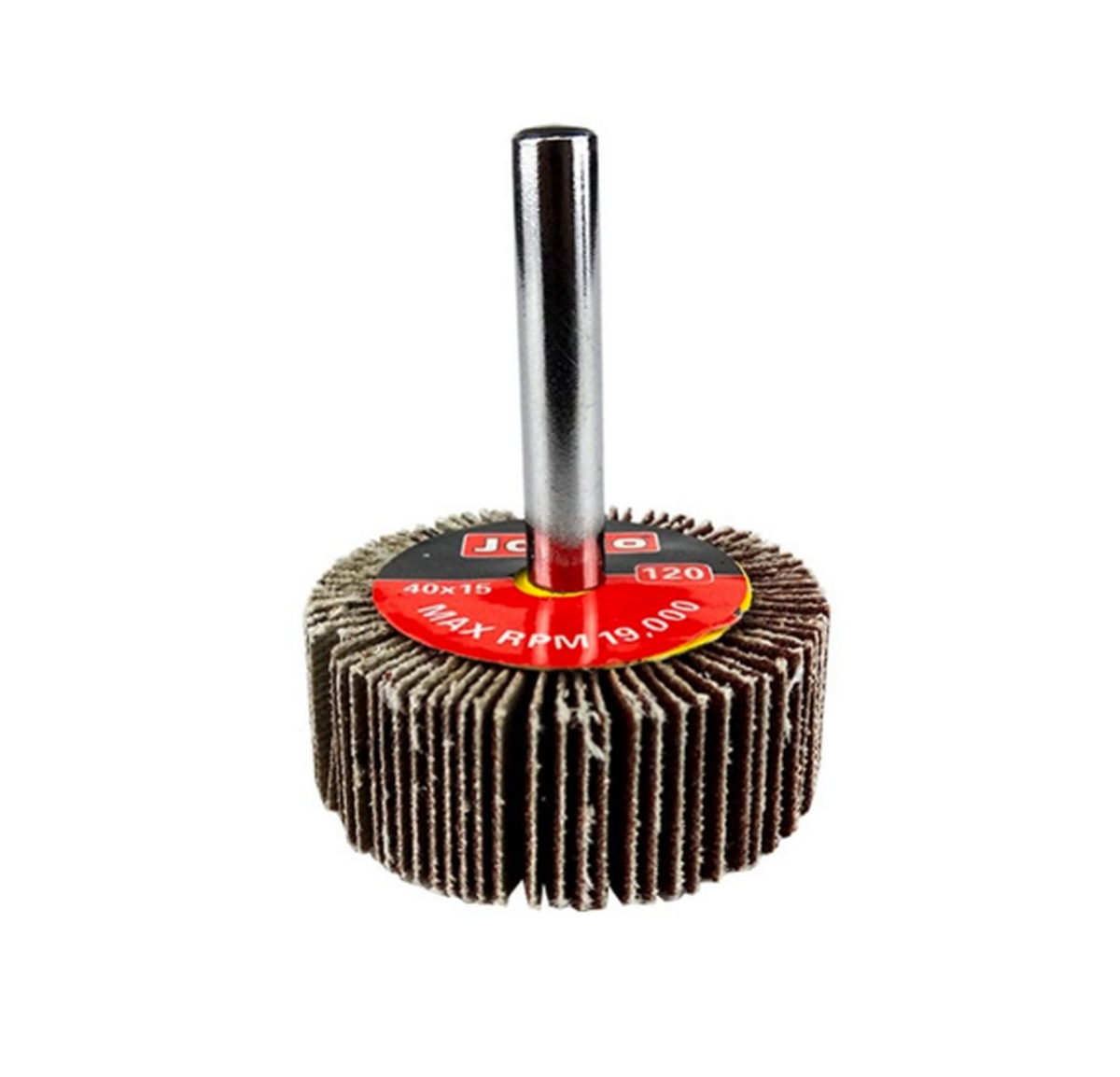 Josco 40mm 120 Grit Abrasive Flap Wheel - Brown - FW4015120C