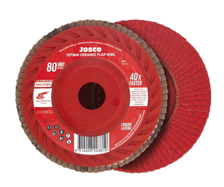 Josco 127mm 80g Ceramic Flap Disc | Red | JDC12780