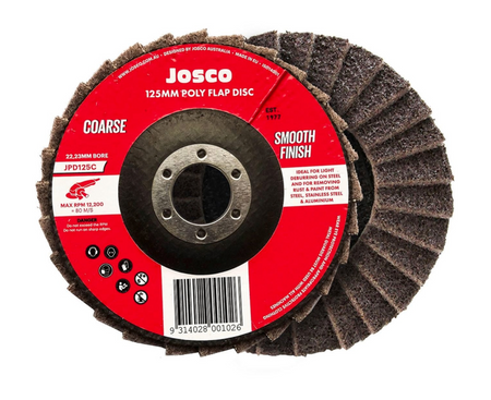 Josco 125mm Coarse Poly Flap Disc | Brown | JPD125C
