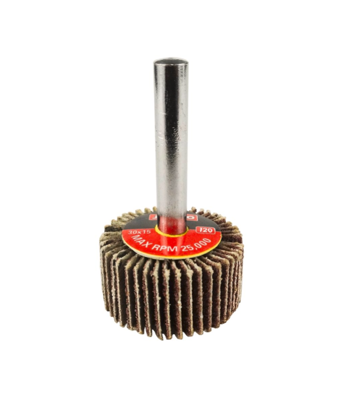 Josco 30mm 120 Grit Abrasive Flap Wheel - Brown - FW3015120C