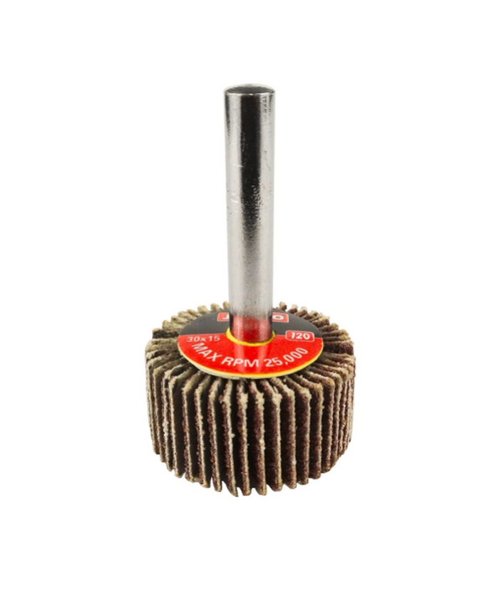 Josco 30mm 120 Grit Abrasive Flap Wheel | Brown | FW3015120C