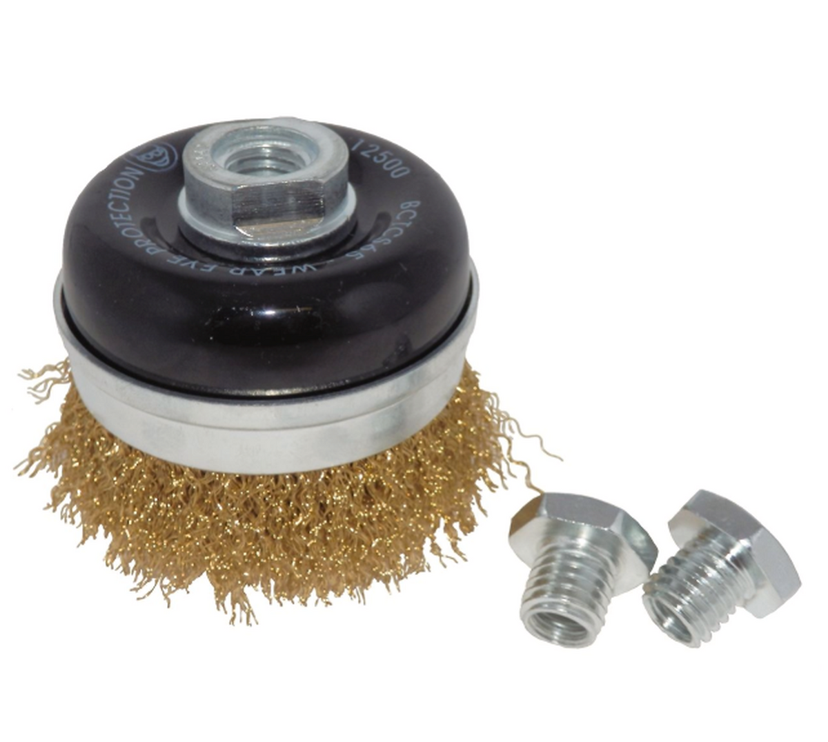 Josco 75mm Wire Wheel Tyre Cord Brush - Black / Gold - BCTCS65