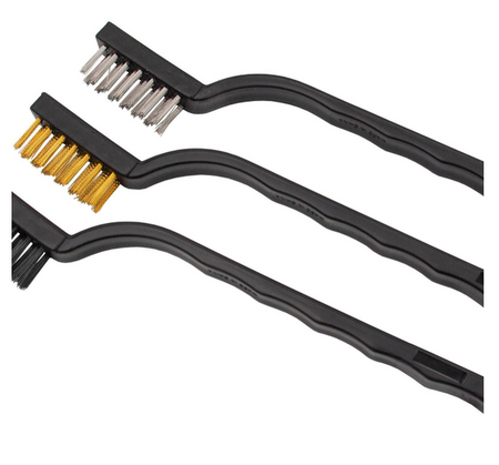 Josco 3 Piece Hand Wire Brush Kit - Black - BHB3B