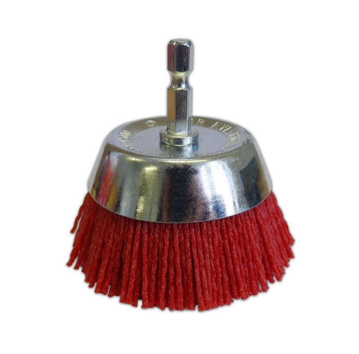 Josco 75mm Abrasive Nylon Cup Brush | Red | JAC75R