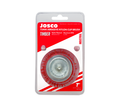Josco 75mm Abrasive Nylon Cup Brush | Red | JAC75R