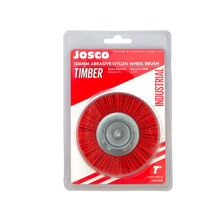 Josco 100mm Abrasive Nylon Wheel Brush | Red | JAW100R