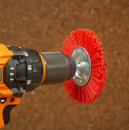 Josco 100mm Abrasive Nylon Wheel Brush | Red | JAW100R