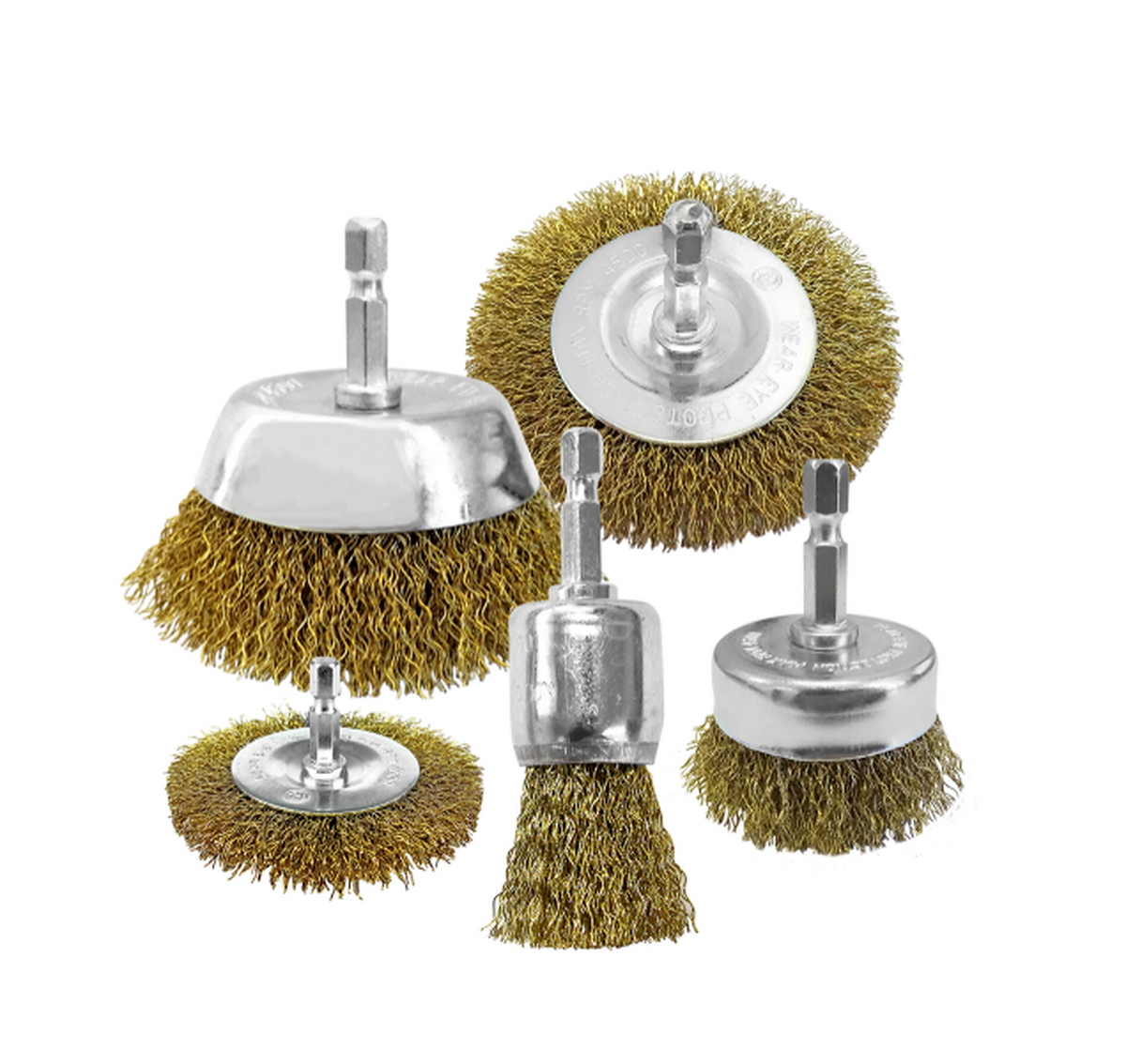 Josco 5 Piece Drill Brush Kit - Gold - BRUKIT5
