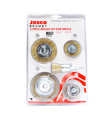 Josco 5 Piece Drill Brush Kit | Gold | BRUKIT5