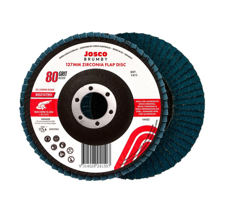 Josco 125mm 80 Grit Abrasive Flap Disc | Blue | BDZ12780