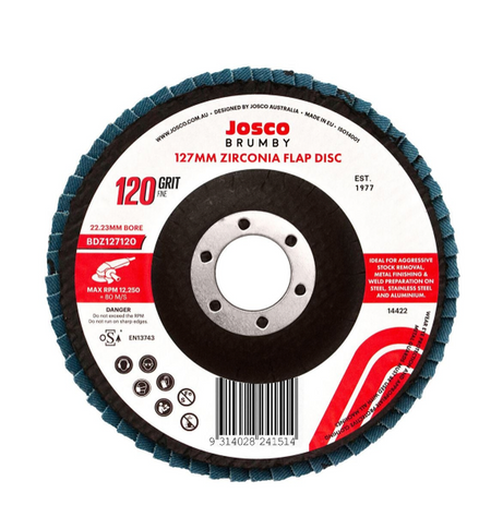 Josco 125mm 120g Extra Fine Abrasive Flap Disc | Blue | BDZ127120