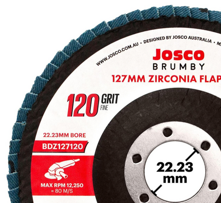 Josco 125mm 120g Extra Fine Abrasive Flap Disc | Blue | BDZ127120