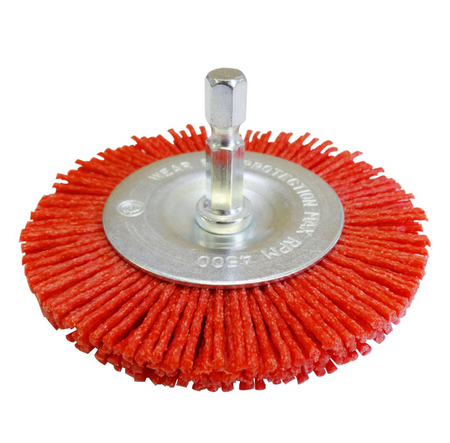 Josco 75mm Abrasive Nylon Wheel Brush - Red - JAW75R