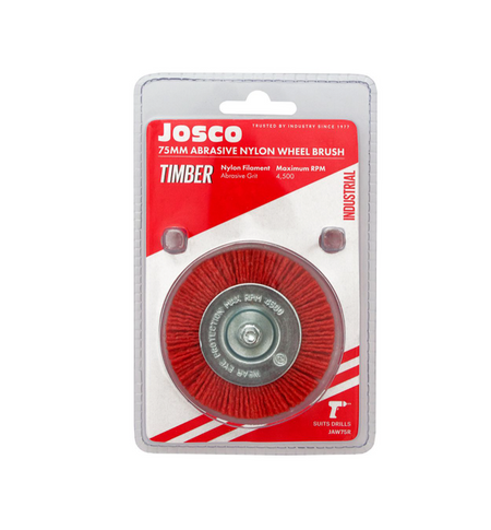 Josco 75mm Abrasive Nylon Wheel Brush | Red | JAW75R