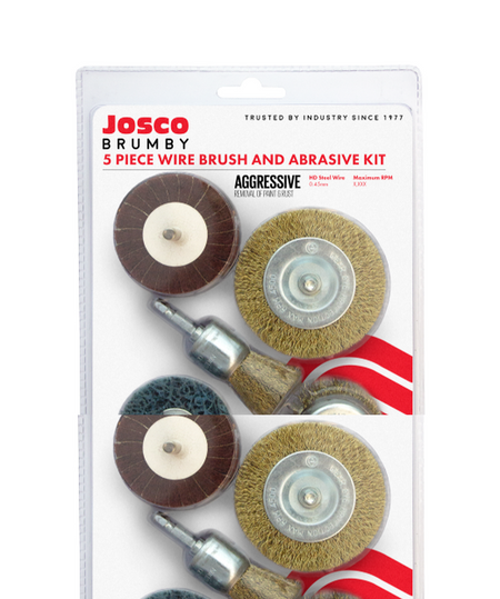 Josco Brumby Drill Brush Kit - 5 Piece | Multicolour | BDK5