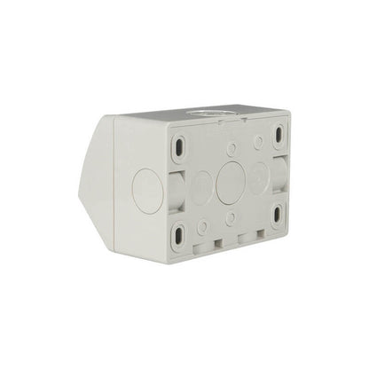 Weathershield Power Point Twin, 10A, 250VAC, IP54 | Chemical Resistant Grey WSC227/2-RG