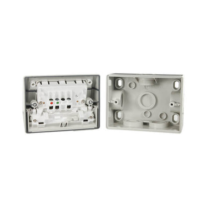 Weathershield Power Point Twin, 10A, 250VAC, IP54 | Chemical Resistant Grey WSC227/2-RG