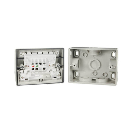 Clipsal Weathershield Power Point Twin, 10A, 250VAC, IP54 | Resistant Grey | WSC227/2-RG