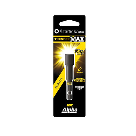 Alpha ThunderMax 5/16in x 65mm Magnetic Impact Nutsetter | Black Oxide | CNS51665SM