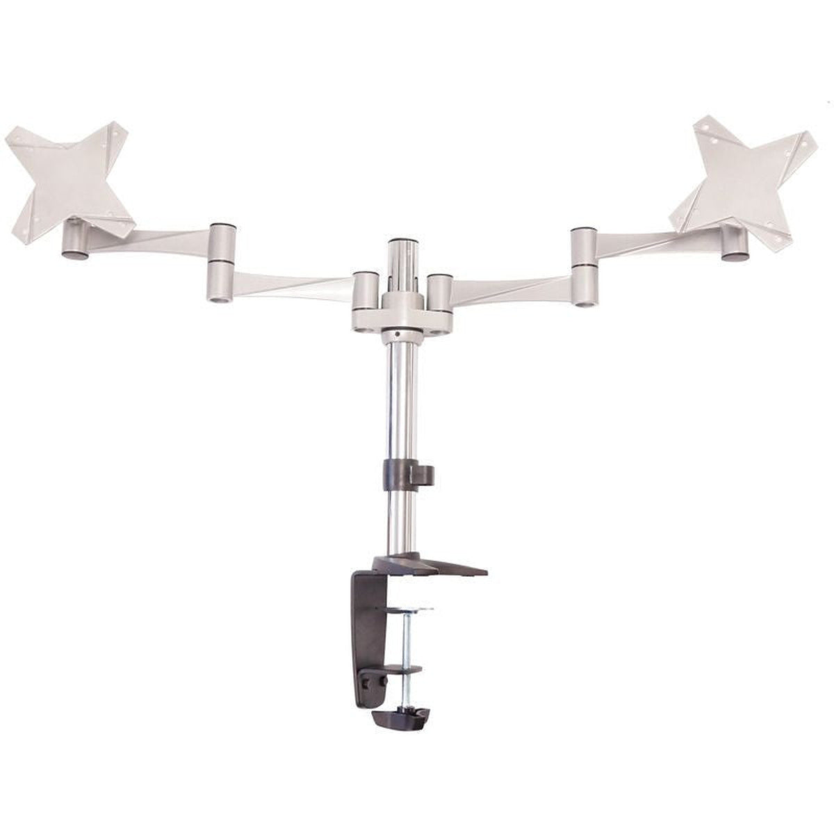 Astrotek AT-LCDMOUNT-2S silver dual monitor arm desk mount with two VESA plates and desk clamp