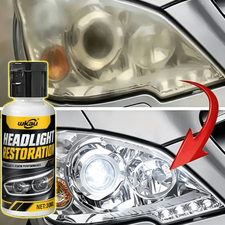 Car Headlight Repair Agent, Headlight Yellow Oxidation Haze Remover, Lens Polishing Grinding Material, Restore Brightness for Front Rear Car Headlights | Yellow / White / Black | 81839292016
