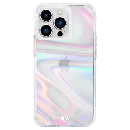 Case-Mate Soap Bubble case for iPhone 13 Pro in Iridescent, fitted rear view