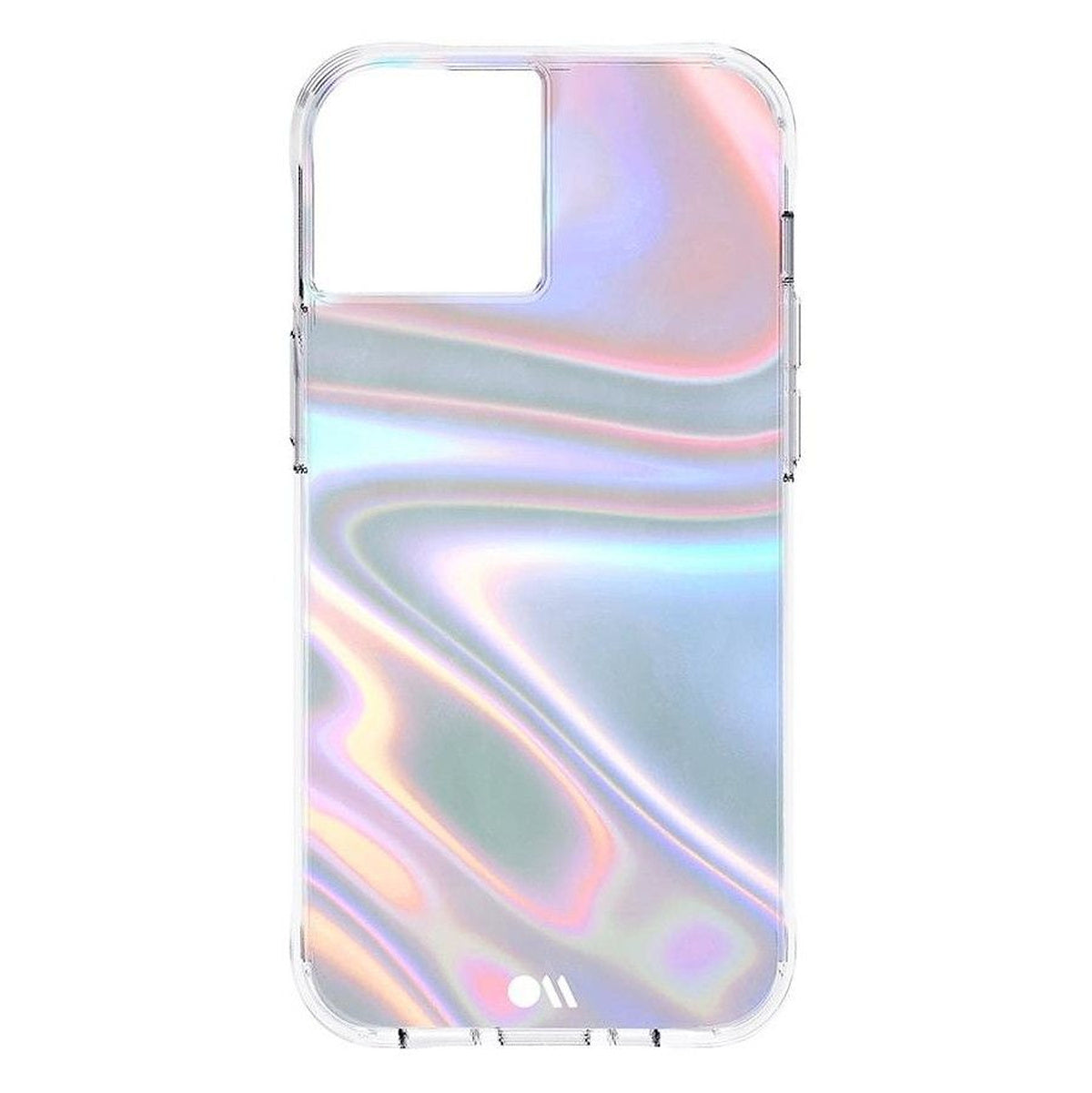 Case-Mate CM046724 Soap Bubble iPhone 13 case in iridescent, rear view