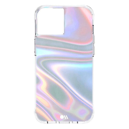 Case-Mate CM046724 Soap Bubble iPhone 13 case in iridescent, rear view