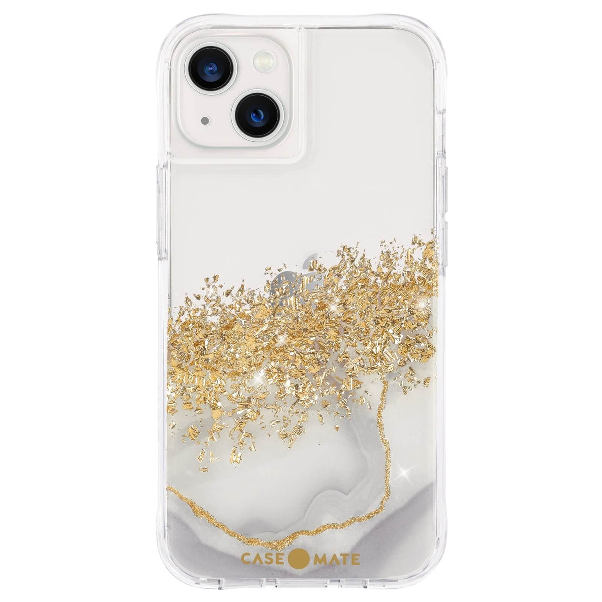 Case-Mate Karat Marble CM046776 case fitted to a white iPhone 13
