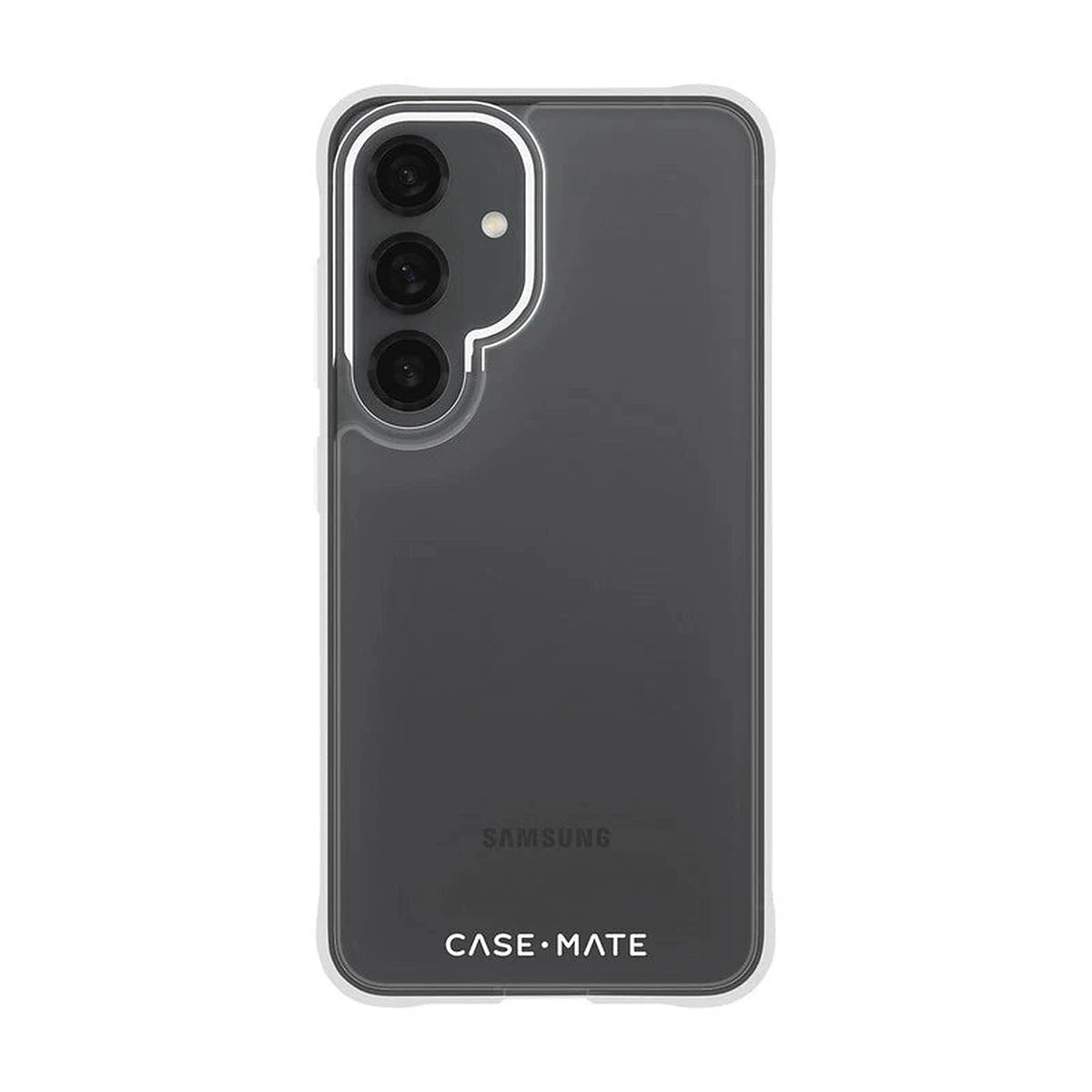 Case-Mate Tough Clear case CM055734 fitted to Samsung Galaxy S25, rear view