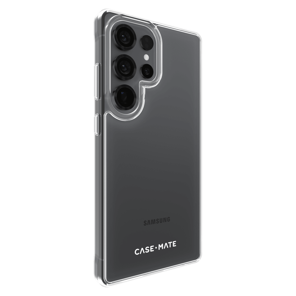 Case-Mate CM055738 Tough Clear case for Samsung Galaxy S25 Ultra – rear angled view with phone
