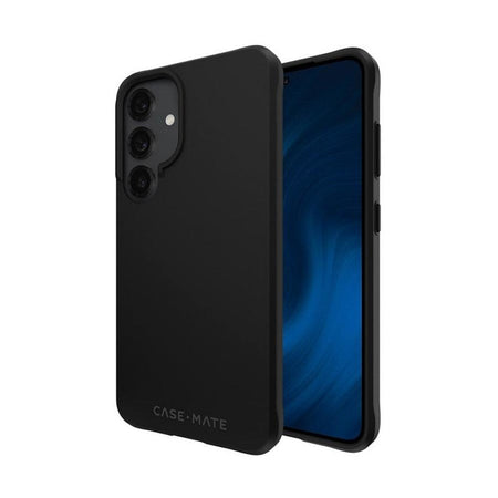 Case-Mate Tough Black case for Samsung Galaxy S25 showing front and rear