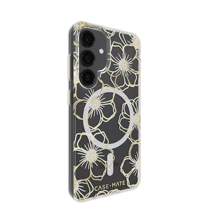 Case-Mate Floral Gems Magnetic Case for Samsung Galaxy S25 | Clear/Gold | CM055922