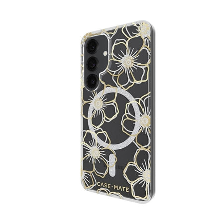 Case-Mate Floral Gems Magnetic Case for Samsung Galaxy S25 | Clear/Gold | CM055922