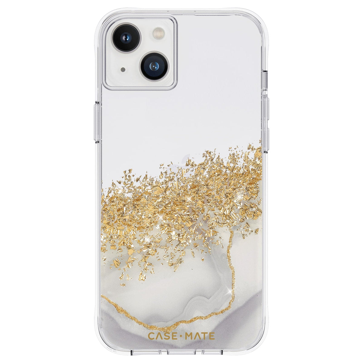 Case-Mate Karat Marble case for iPhone 14 Plus in White Marble, rear view