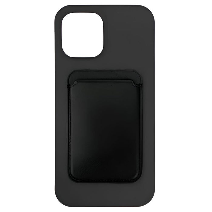 Cleanskin Silicone Case with Magnetic Card Holder for iPhone 13 | Black | CSCSLAE192BLA