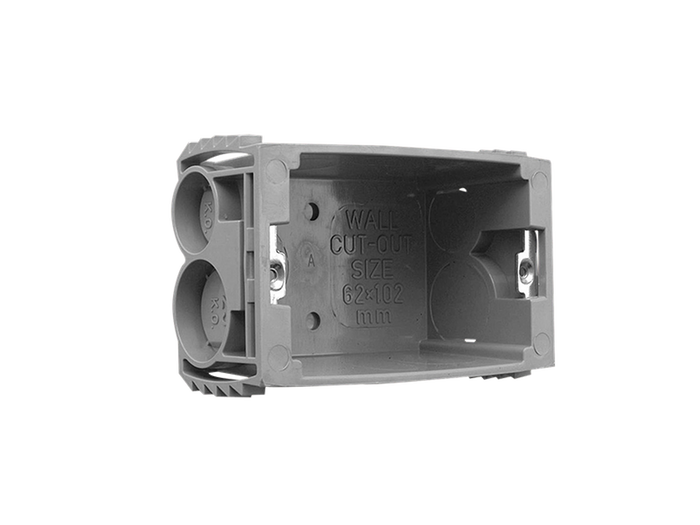 Clipsal 1 Gang Plastic Wall Box with Sliding Nuts | Grey | 157/1P