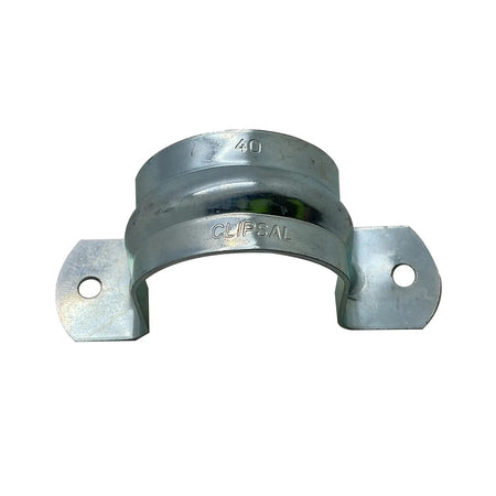 Clipsal 40mm Metal Conduit Saddle | Zinc Plated | 175GM