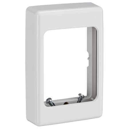 Clipsal 2000SMK-WE 2000 Series surface mounting kit in White Electric, assembled angled view