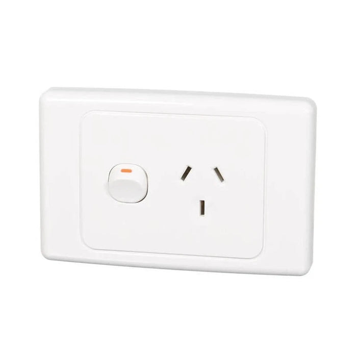 Clipsal 2000 Series Single Power Point 10A, 250V | White Electric | 2015-WE
