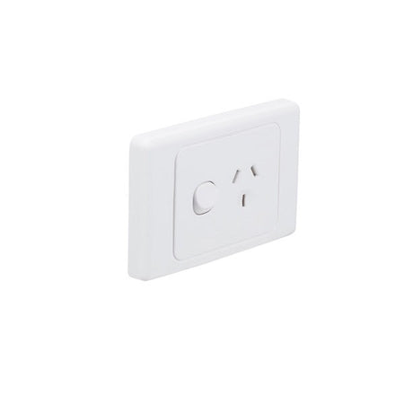 Clipsal 2000 Series 10A Double Pole Single Power Point | White Electric | 2015D-WE