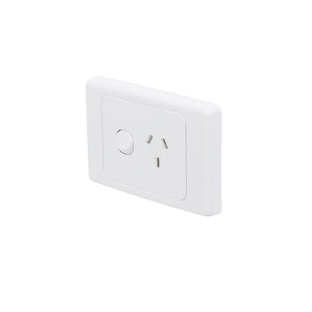 Clipsal 2000 Series 10A Double Pole Single Power Point | White Electric | 2015D-WE