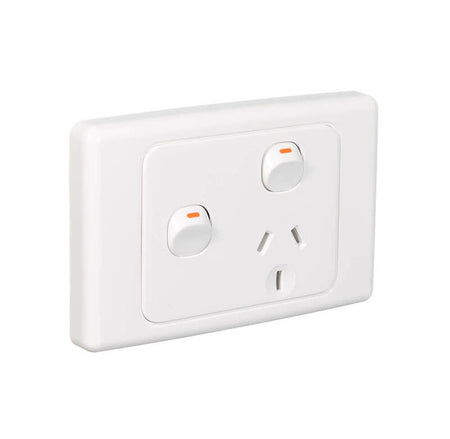 Clipsal 2000 Series 10A Single Power Point with Extra Switch | White Electric | 2015X-WE