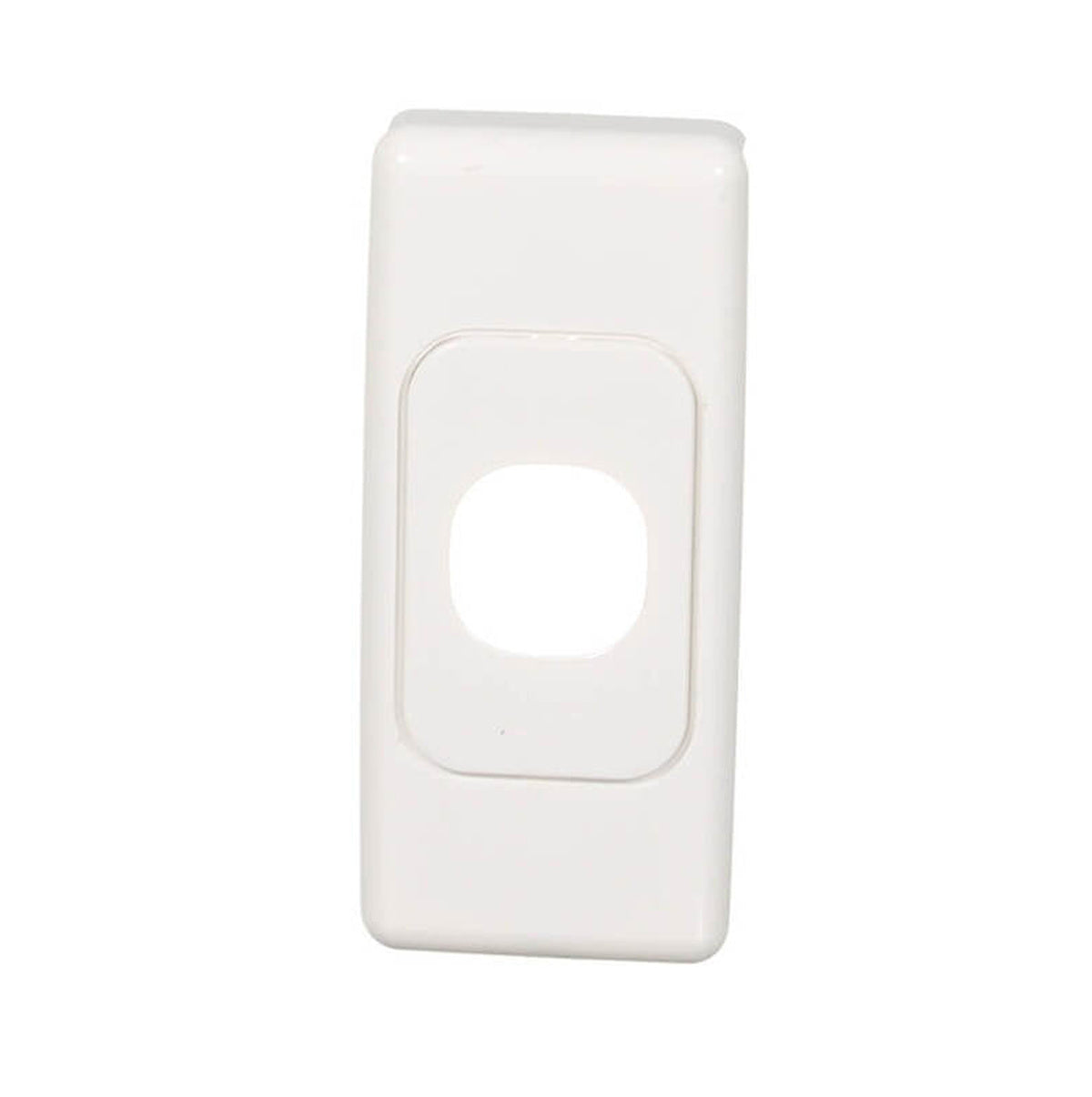 Clipsal 2000 Series 2031-WE one-gang architrave grid and surround, White Electric, front view