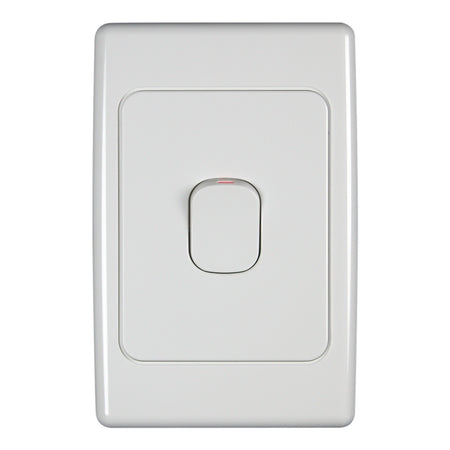 Clipsal 2031D32-WE 32A double-pole cooker switch in White Electric, front view